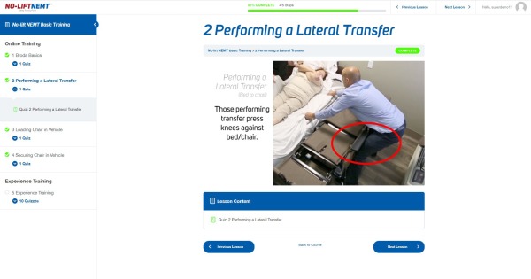 No-lift NEMT<sup>®</sup> Online Training (Join an Existing Group) - Image 10